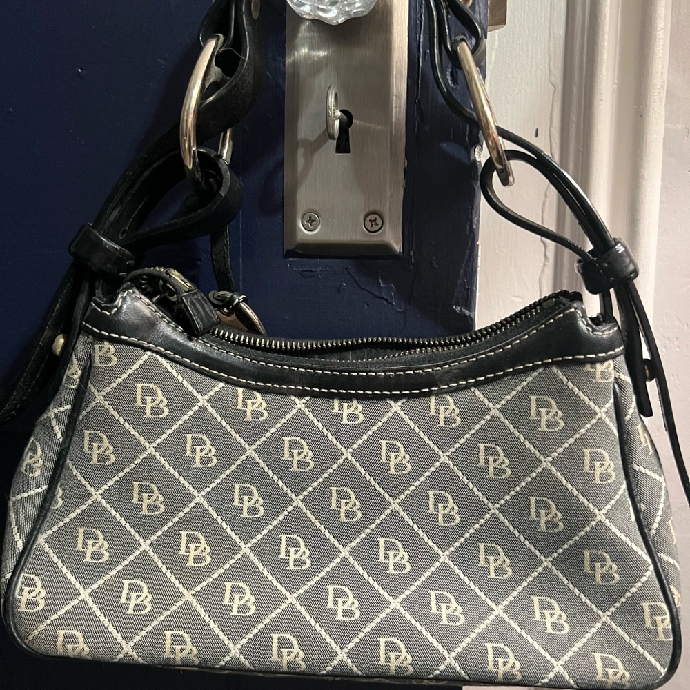 Dooney & Bourke DB tan, black and tan shoulder bag